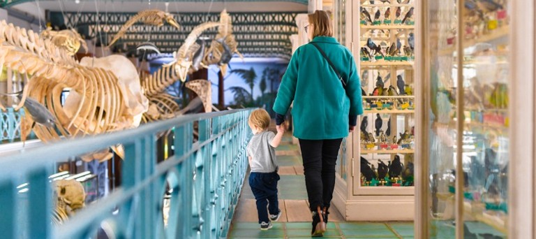 Visite du musée d’histoire naturelle d’une mére et son fils